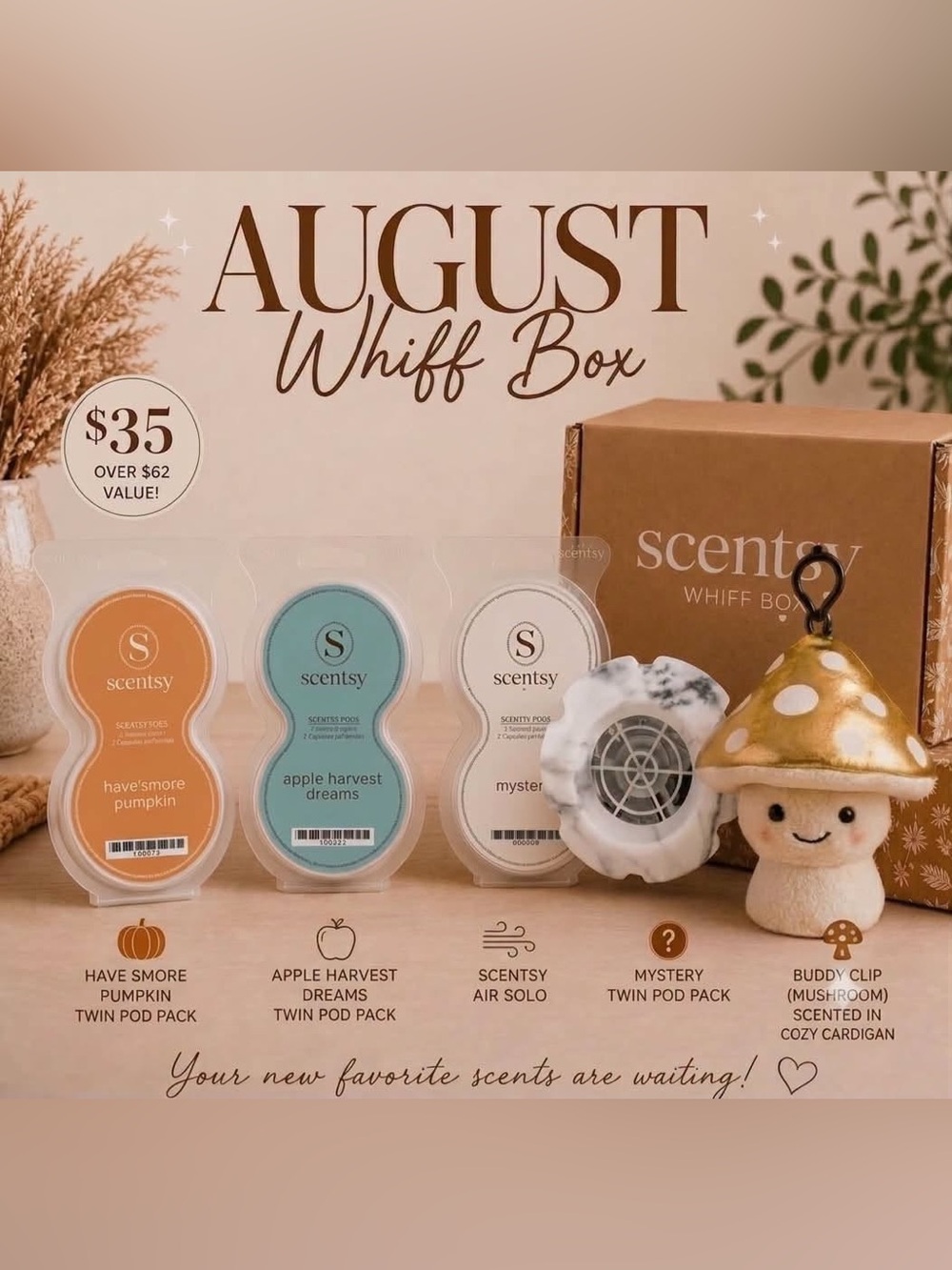 NEW Scentsy August 2026 Whiff Box Fall Bundle β $63 Value - Picture 2 of 3